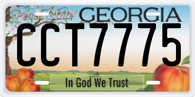 GA license plate CCT7775