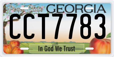 GA license plate CCT7783