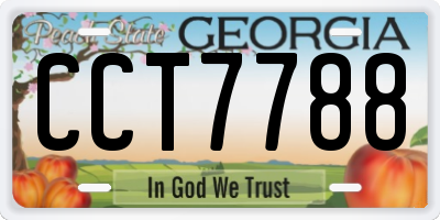 GA license plate CCT7788