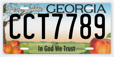 GA license plate CCT7789
