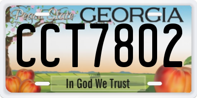 GA license plate CCT7802