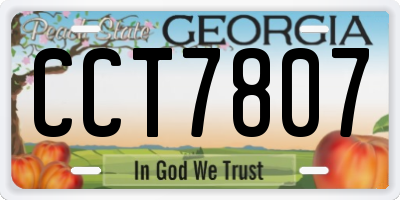 GA license plate CCT7807
