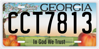 GA license plate CCT7813