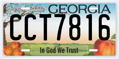 GA license plate CCT7816