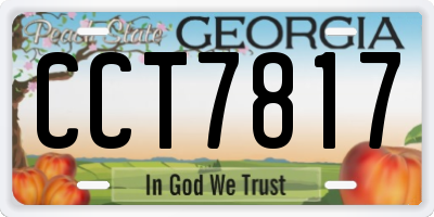 GA license plate CCT7817