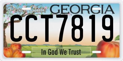GA license plate CCT7819