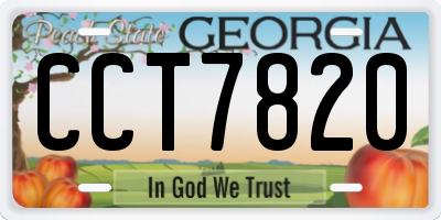 GA license plate CCT7820