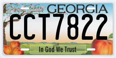 GA license plate CCT7822