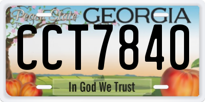GA license plate CCT7840