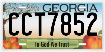 GA license plate CCT7852