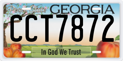 GA license plate CCT7872