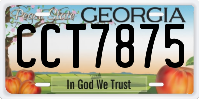 GA license plate CCT7875