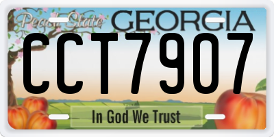 GA license plate CCT7907