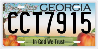 GA license plate CCT7915