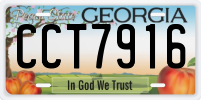 GA license plate CCT7916