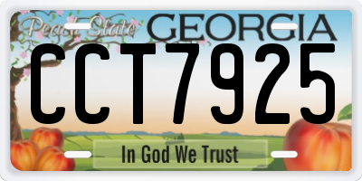 GA license plate CCT7925