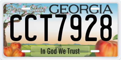 GA license plate CCT7928