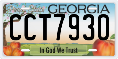 GA license plate CCT7930