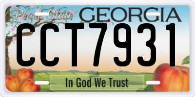 GA license plate CCT7931