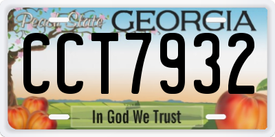 GA license plate CCT7932