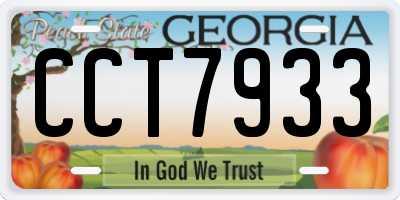 GA license plate CCT7933