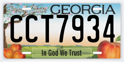 GA license plate CCT7934