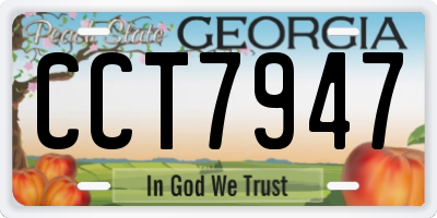 GA license plate CCT7947