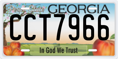 GA license plate CCT7966