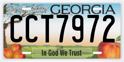 GA license plate CCT7972
