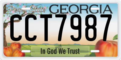 GA license plate CCT7987
