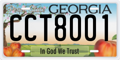 GA license plate CCT8001