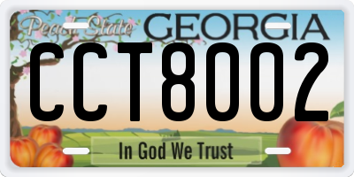GA license plate CCT8002