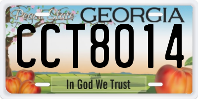 GA license plate CCT8014