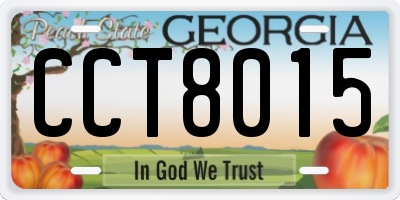 GA license plate CCT8015