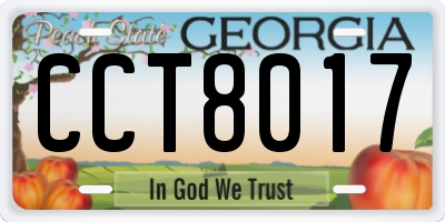 GA license plate CCT8017