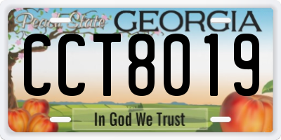 GA license plate CCT8019