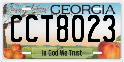 GA license plate CCT8023