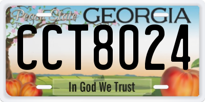 GA license plate CCT8024