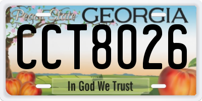 GA license plate CCT8026