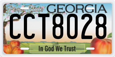 GA license plate CCT8028