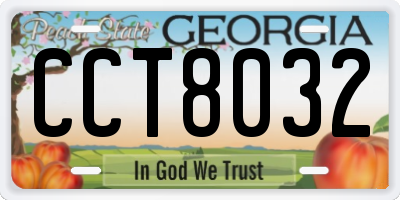 GA license plate CCT8032