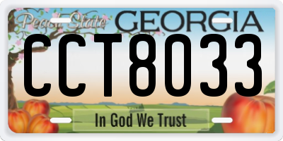 GA license plate CCT8033