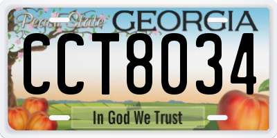GA license plate CCT8034