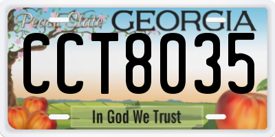 GA license plate CCT8035