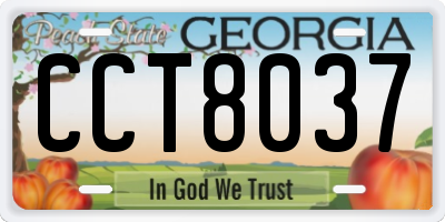 GA license plate CCT8037