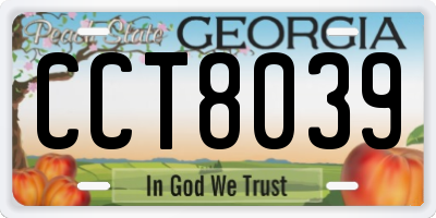 GA license plate CCT8039