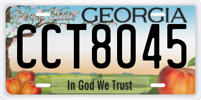 GA license plate CCT8045