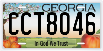 GA license plate CCT8046