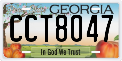 GA license plate CCT8047