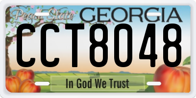 GA license plate CCT8048